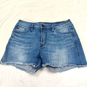 DEAR JOHN JEANS WOMENS BLUE DENIM CUT OFF DISTRESSED COTTON BLEND SHORTS SIZE 26